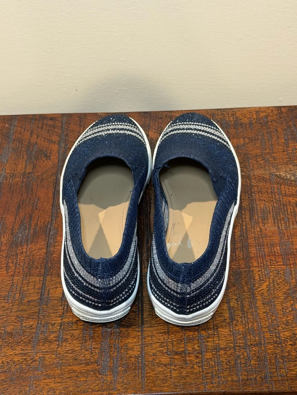 INC International Concepts Navy and Silver Slip-On Shoes